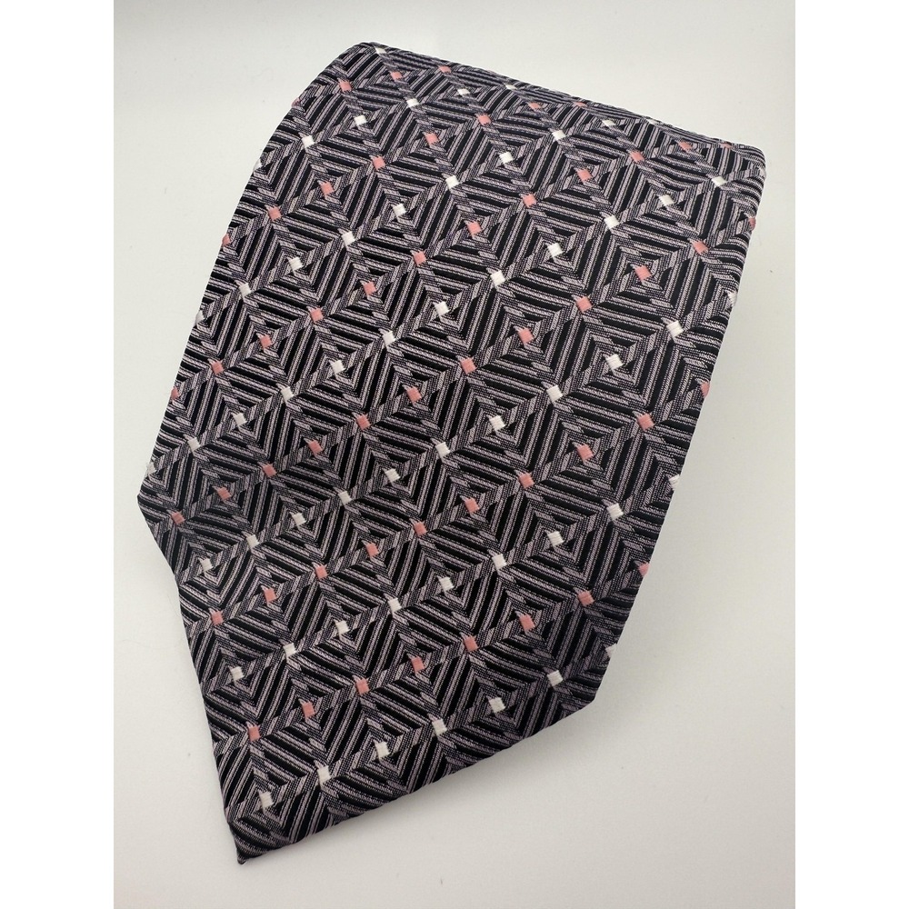 Bert Pulitzer Tie Mens Classic Geometric Polygonal Pattern Necktie‎ Polyester